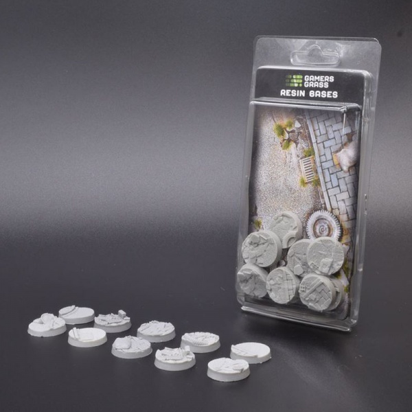 Resin Bases, Urban Warfare, 25mm Round (10x)